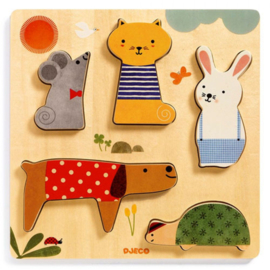 Djeco relief puzzel - woodypets DJ01051