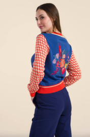 LaLamour-Knitted cardigan long sleeve Knitwear Dazzling Blue