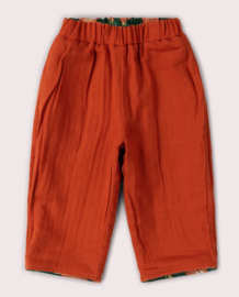 Little Green Radicals-Orange Blooms Reversible Trousers