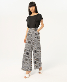 Surkana  Wide Trousers in Printed Satin 514MASA525