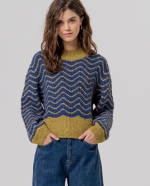 Surkana  Scalloped high Neck Sweater Green  566BUNO231