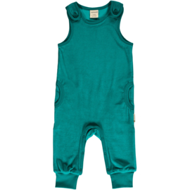 Maxomorra Playsuit Velour Lagoon