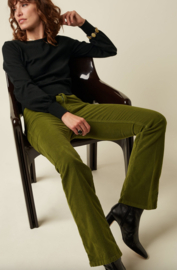 King Louie Tammy Flared Pants Baby Cord-Posey Green
