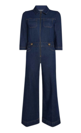 King Louie Zip Jumpsuit Onyx Denim- Deep Blue