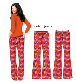 Tante Betsy Bootcut Jeans Bubble Flower Orange