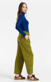 LaLamour-Brooklyn Trousers Rib Velour- Sphagnum