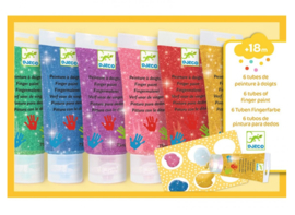 Djeco -  6 tubes glitter vingerverf DJ09017