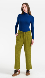 LaLamour-Brooklyn Trousers Rib Velour- Sphagnum