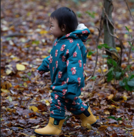 Little Green Radicals-  Red foxes Sherpa Lined Snowsuit