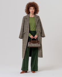 Surkana  Wide Leg Trousers with Patch Pockets-Khaki 556TASS523