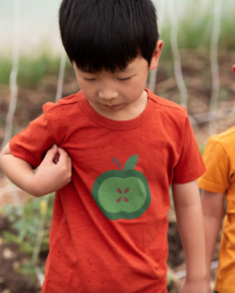 Little Green Radicals- Apple A Day Short sleeve Popper  T-shirt