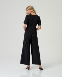 Surkana  Cross Neck Jumpsuit-Black  516HIRO811