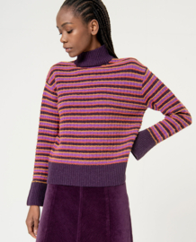 Surkana Striped Jumper Turtleneck Purple 564ALZE231