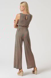 Surkana  Long Jumpsuit-With V-Neck and Belt-Turquoise  525RYON811
