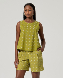 Surkana Sleeveless Roundneck Top-Green  526MIKA023