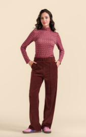 LaLamour-Hailey Trousers- Rib Velour Chocolate