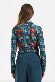LaLamour-Sill Blouse Slow Bloomer-Navy Peony