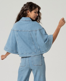 Surkana  Cape Style Cropped Jacket Blue  516INVA321