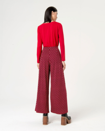 Surkana Wide Trousers with Darts Red 554MEVI515