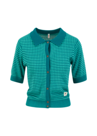 Blutsgeschwister Cardigan- Petite Poloette mixed dots-Blue Petrol