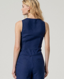 Surkana Round Neck Vest-Blue  526NAPE324