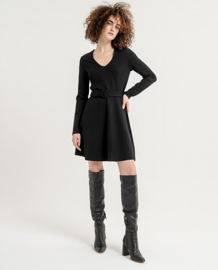Surkana Short Dress With Fitted Waist Black 563ESRO715