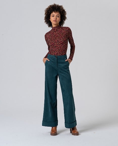 Surkana  Wide-Leg Pants  Bottle Green 555LISU526