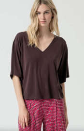 Surkana  V-neck T-shirt Loose Fit-Brown  525LIXX013