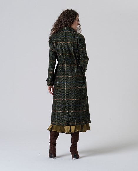 Surkana  Herringbone Fabric Trench Coat  565MACO422