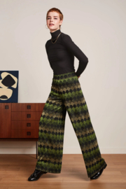 King Louie Border Palazzo Pants -Diva Jacquard Olive Green