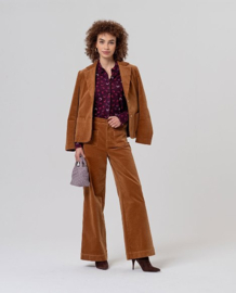 Surkana  Wide Leg Trousers with Patch Pockets-Toffee 556TASS523