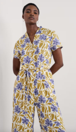 Seasalt- Treen Cove Jumpsuit- Leafy Floral Chalk Pear