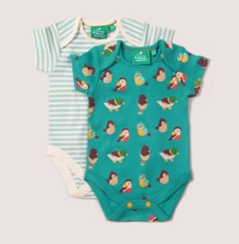 Little Green Radicals- Garden Birds Organic romper set