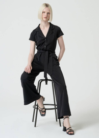 Surkana  Long Short Sleeve Jumpsuit-Black  515LIMA811