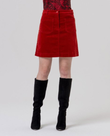 Surkana  Mini Skirt with Patch Pockets-English Red 556TASS627