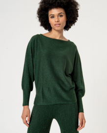 Surkana Boat neck Jumper Batwing Sleeves Green 554NEXU232
