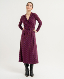 Surkana Long shirt Dress With Belt Purple 563ANBY715