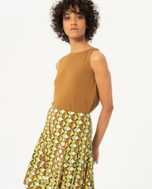 Surkana Short Skirt With Godets Green 524GIVI616
