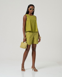 Surkana Sleeveless Roundneck Top-Green  526MIKA023