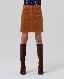 Surkana  Mini Skirt with Patch Pockets-Toffee 556TASS627