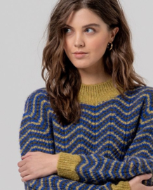 Surkana  Scalloped high Neck Sweater Green  566BUNO231