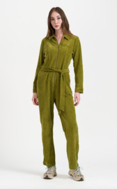 LaLamour-Ginger jumpsuit Rib Velour- Sphagnum