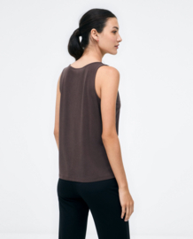 Surkana V-Neck Top With buttons Brown 523TALE012