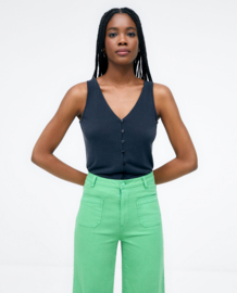 Surkana Wide trousers with front Patch pocket green 513 SOTT521