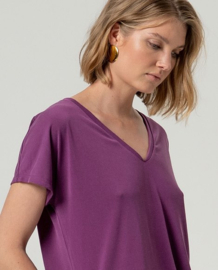 Surkana  Sleeveless V-Neck T-shirt-Purple  526BAMO015