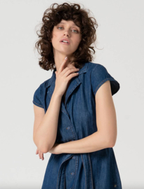 Surkana  Shirt dress With Belt-Blue  525RIXA721