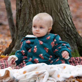 Little Green Radicals-  Red foxes Sherpa Lined Snowsuit