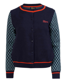 LaLamour-Knitwear Cardigan Slow Bloomer-Navy Peony