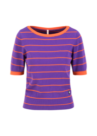 Blutsgeschwister Top Pretty Preppy Bold Lilac Ribbons Stripes