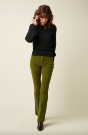 King Louie Tammy Flared Pants Baby Cord-Posey Green
